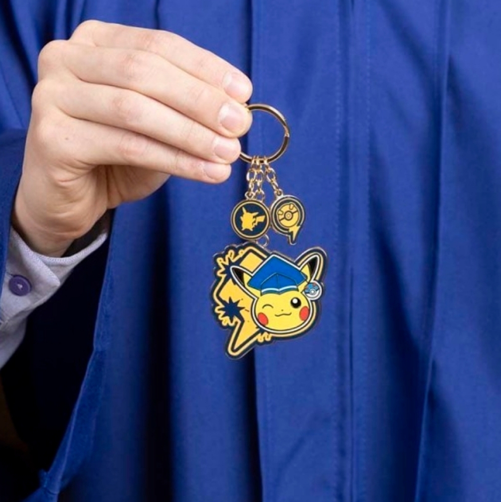 Pikachu Graduation Keychain Charm - Picture 2 of 4